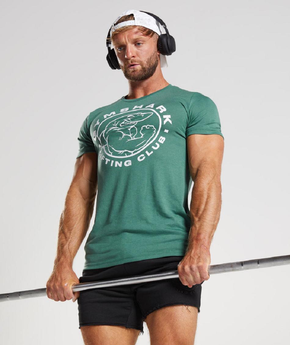 T Shirts Gymshark Legacy Hombre Verde | CO 3324EBC